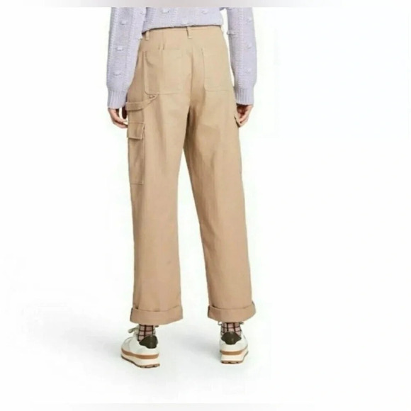 Sandy Liang For Target Womens Cargo Pants Size 14 Mid Rise Straight Leg - Picture 4 of 12